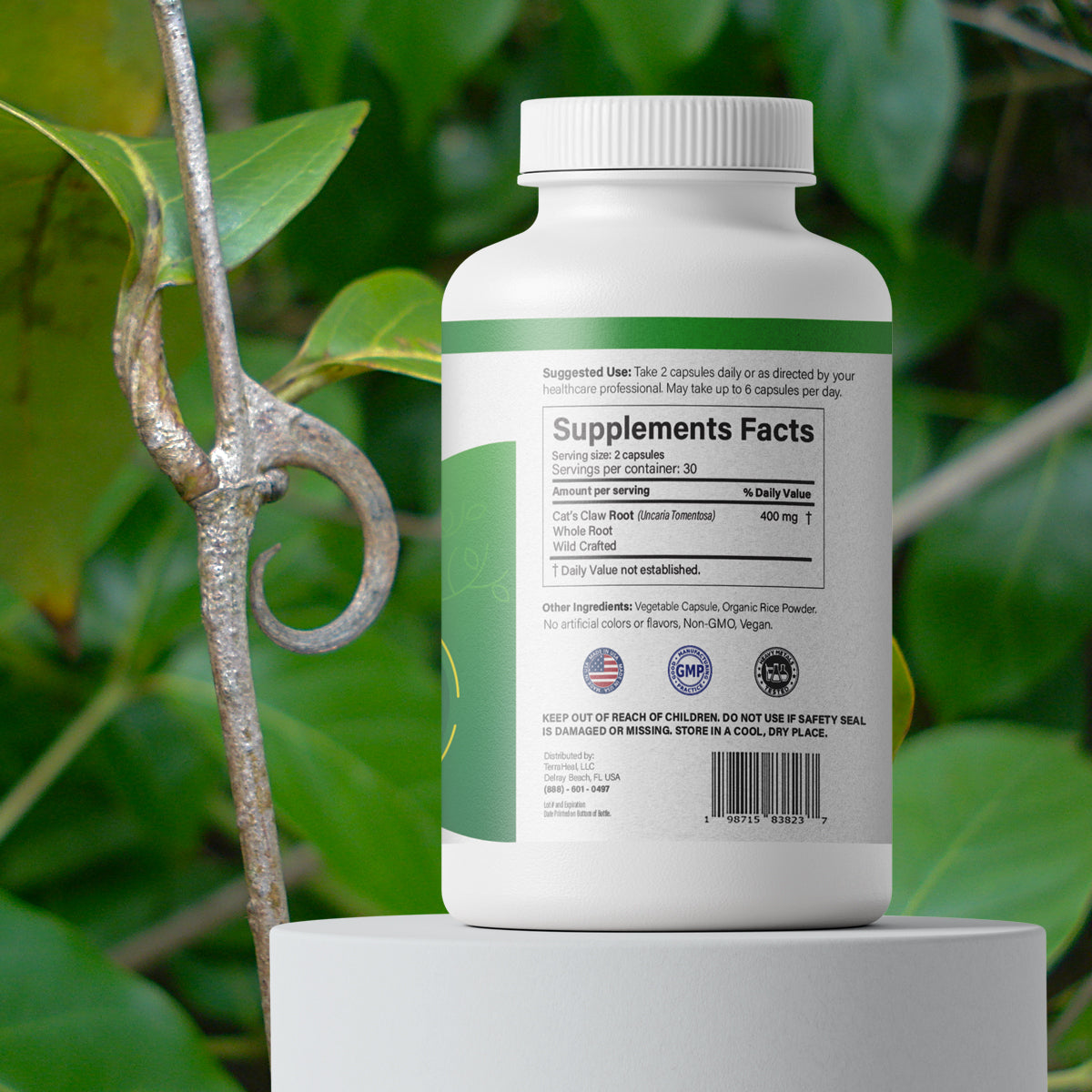 Cat's Claw Root and Root Bark Capsules, 90 caps